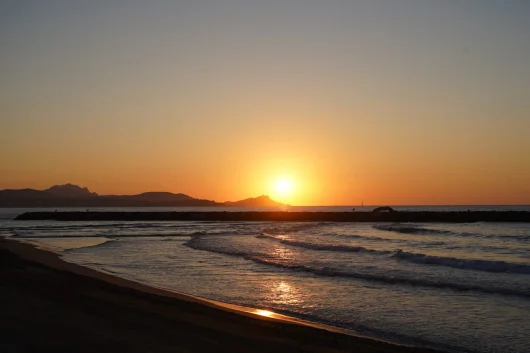 Couché de soleil bord de mer